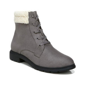Dr. Scholl's Networking Gray Faux Suede Ankle Combat & Lace-Up Boots Size 9